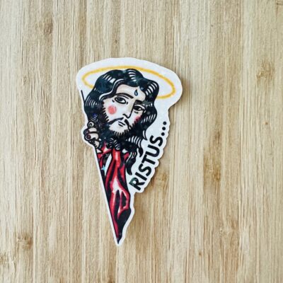 Kurkkaava Jeesus -tarra (Ristus)