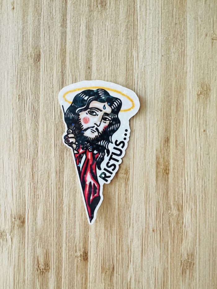 Kurkkaava Jeesus -tarra (Ristus)