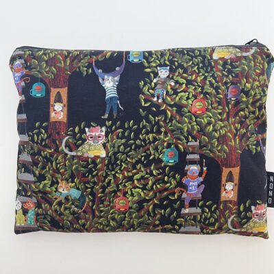 Eläinkuviollinen kangaspussi