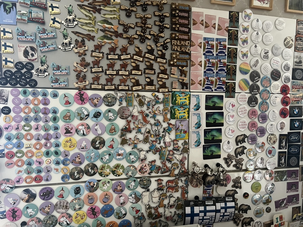 Tampere magnets in souvenir shop in Tampere